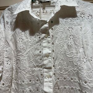 Madewell NWT Embroidered Button-Up Blouse